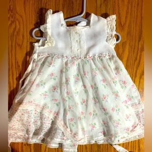 Vintage Cinderella brand dress 3t white and pink floral